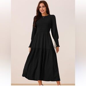 Fashion Elegant Black Long Sleeve Dress size S